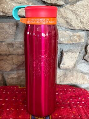 NWT STARBUCKS 2025 Red Hot & Cold Fizz Lid Vacuum Insulated SS Bottle 20oz 591ML